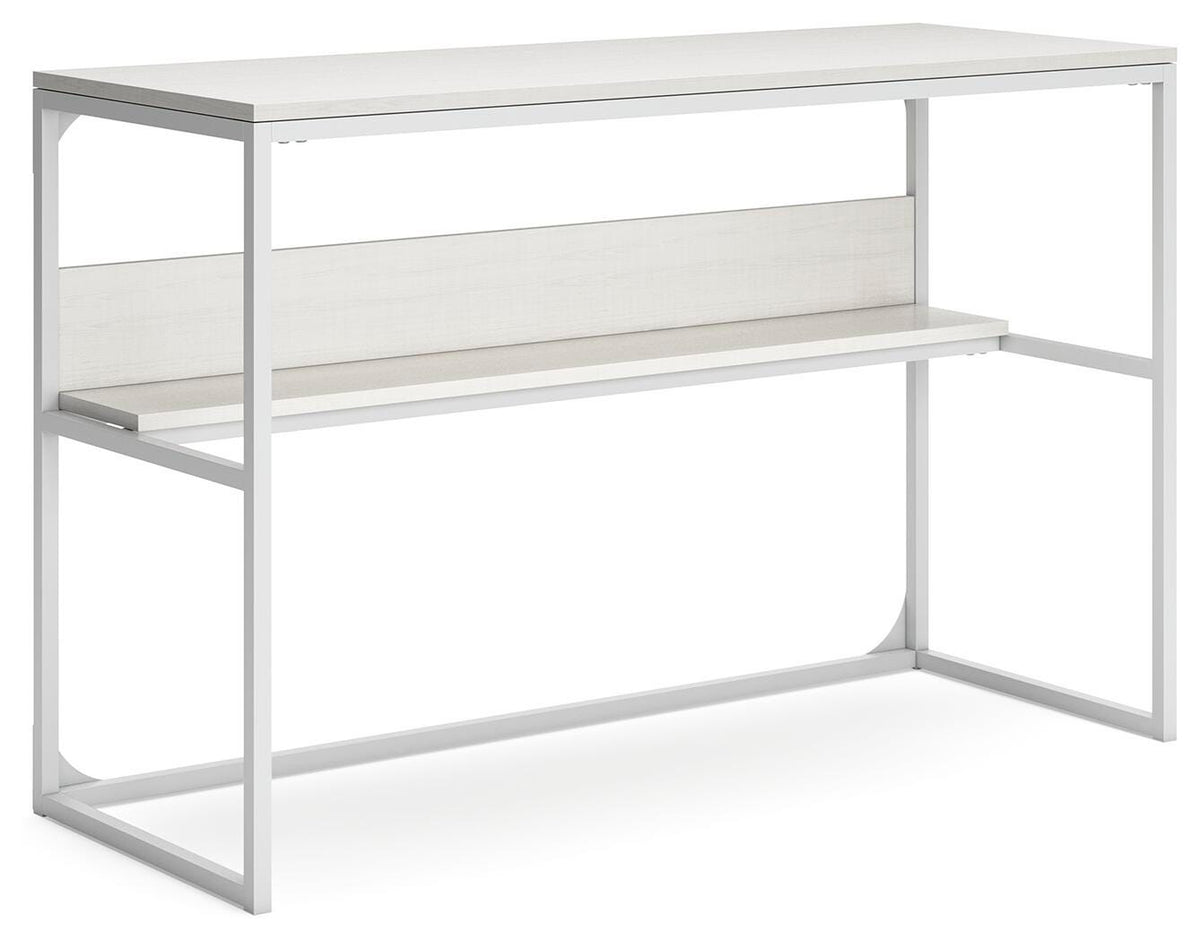 Deznee Home Office Desk in White, angle view