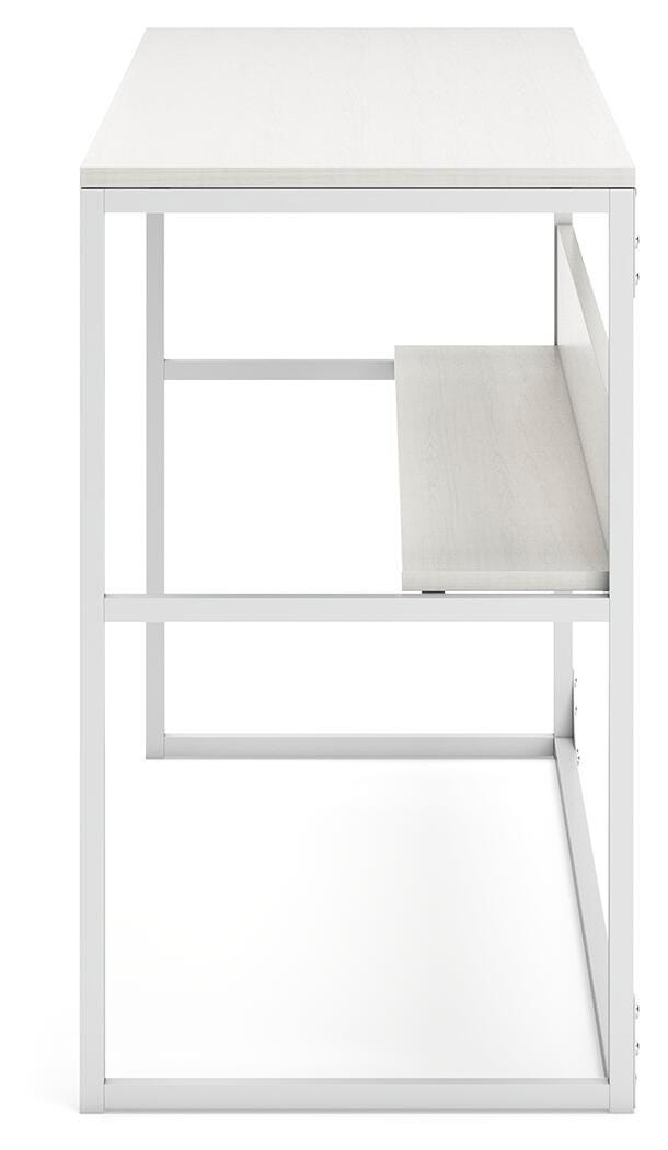 Deznee Home Office Desk in White, alternate side view