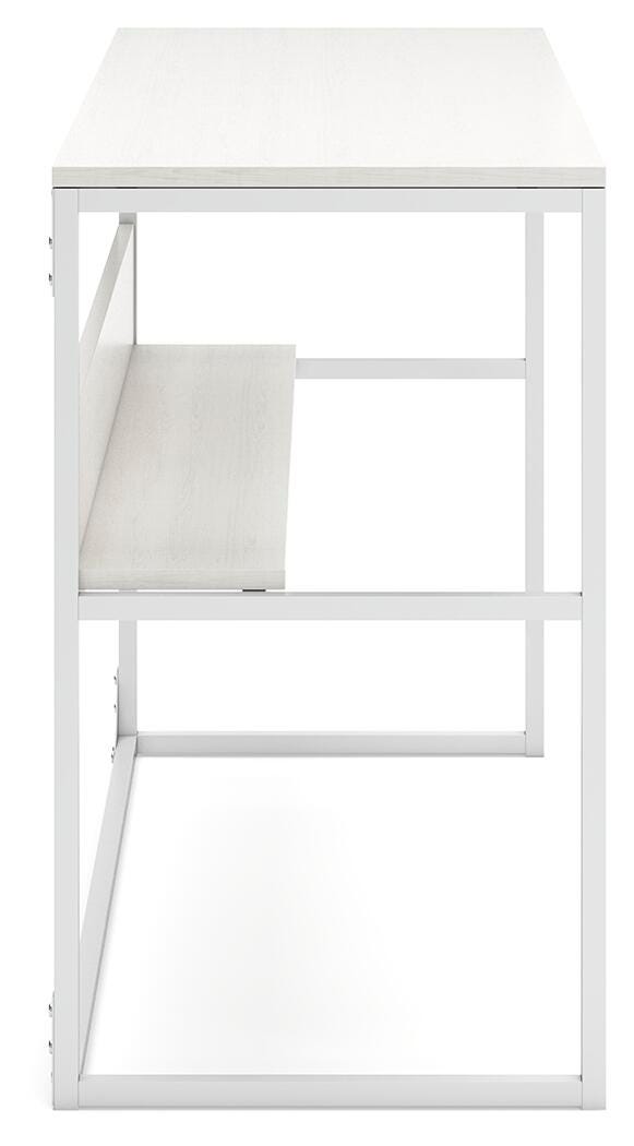 Deznee Home Office Desk in White, side view