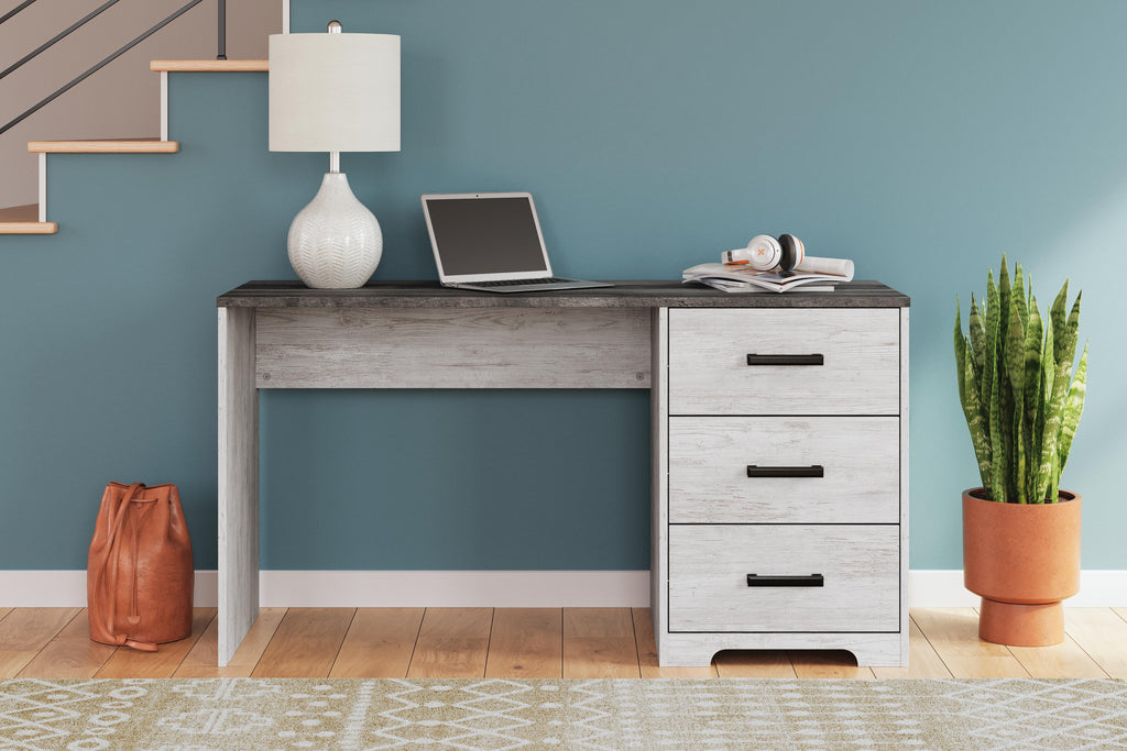 Shawburn 54" Home Office Desk in White/Dark Charcoal Gray, alternate view 9