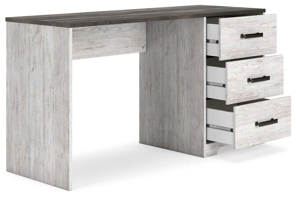 Shawburn 54" Home Office Desk in White/Dark Charcoal Gray, open view
