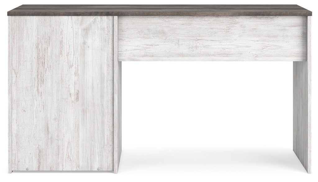 Shawburn 54" Home Office Desk in White/Dark Charcoal Gray, back view