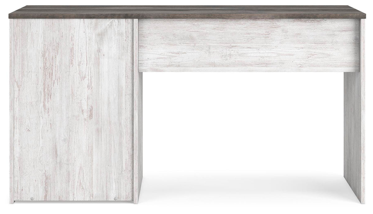 Shawburn 54" Home Office Desk in White/Dark Charcoal Gray, back view