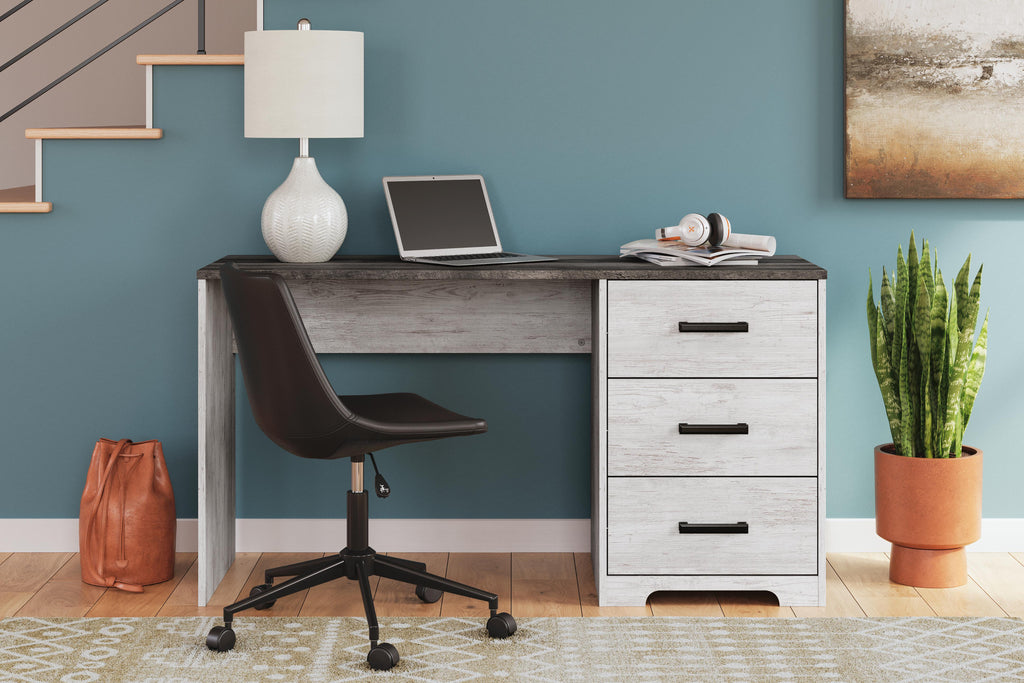 Shawburn 54" Home Office Desk in White/Dark Charcoal Gray, alternate view 7