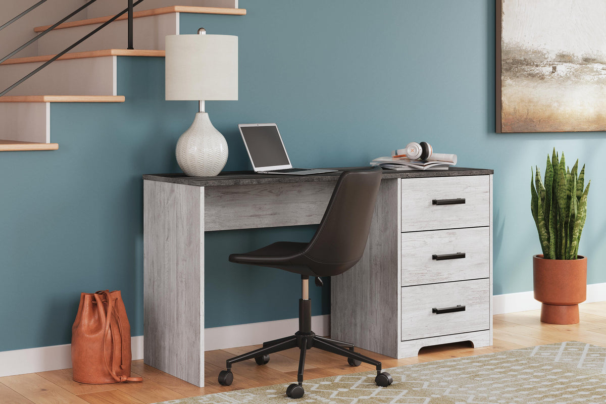 Shawburn 54" Home Office Desk in White/Dark Charcoal Gray, alternate view 3
