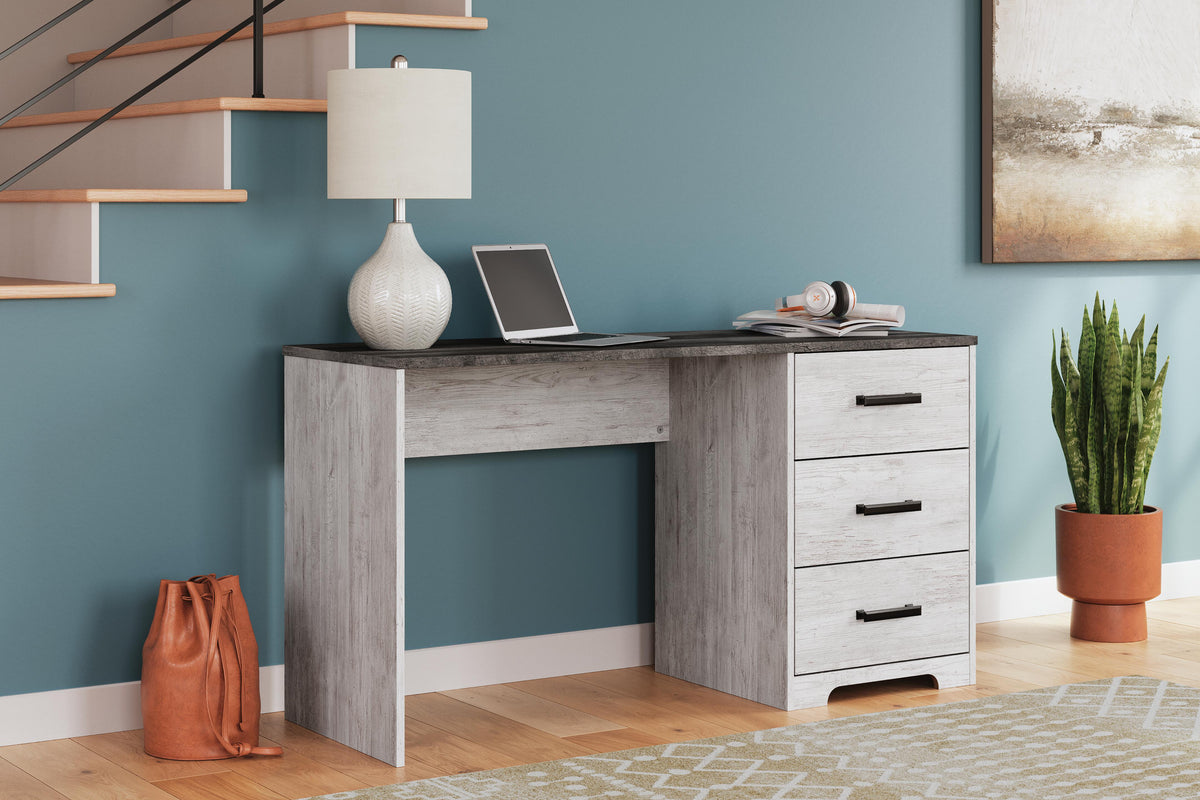 Shawburn 54" Home Office Desk in White/Dark Charcoal Gray, alternate view 8