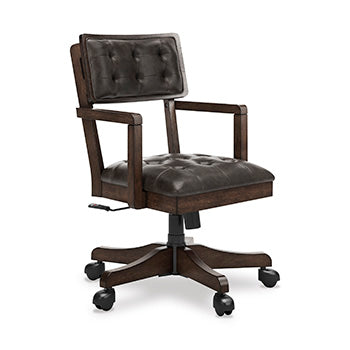 Breckington Home Office Desk Chair in Dark Brown, angle view