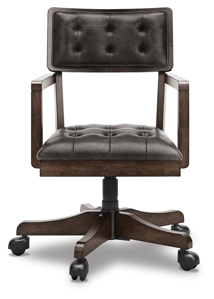 Breckington Home Office Desk Chair in Dark Brown, front view