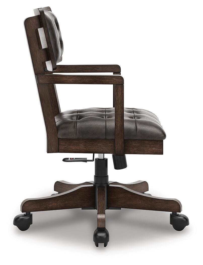 Breckington Home Office Desk Chair in Dark Brown, side view