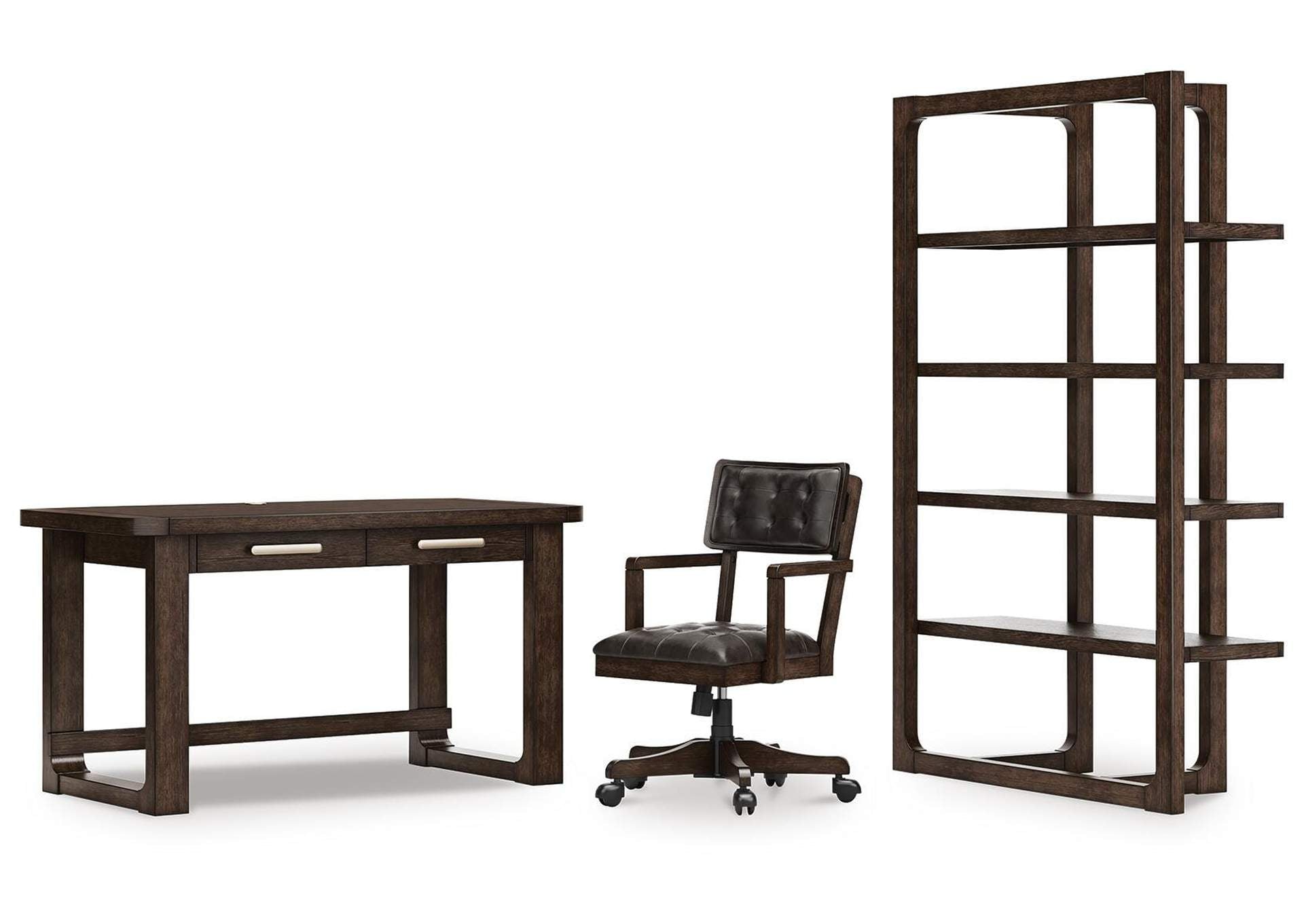 Breckington Home Office Desk with Chair and Storage
