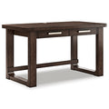Breckington 56" Home Office Desk in Dark Brown, angle view