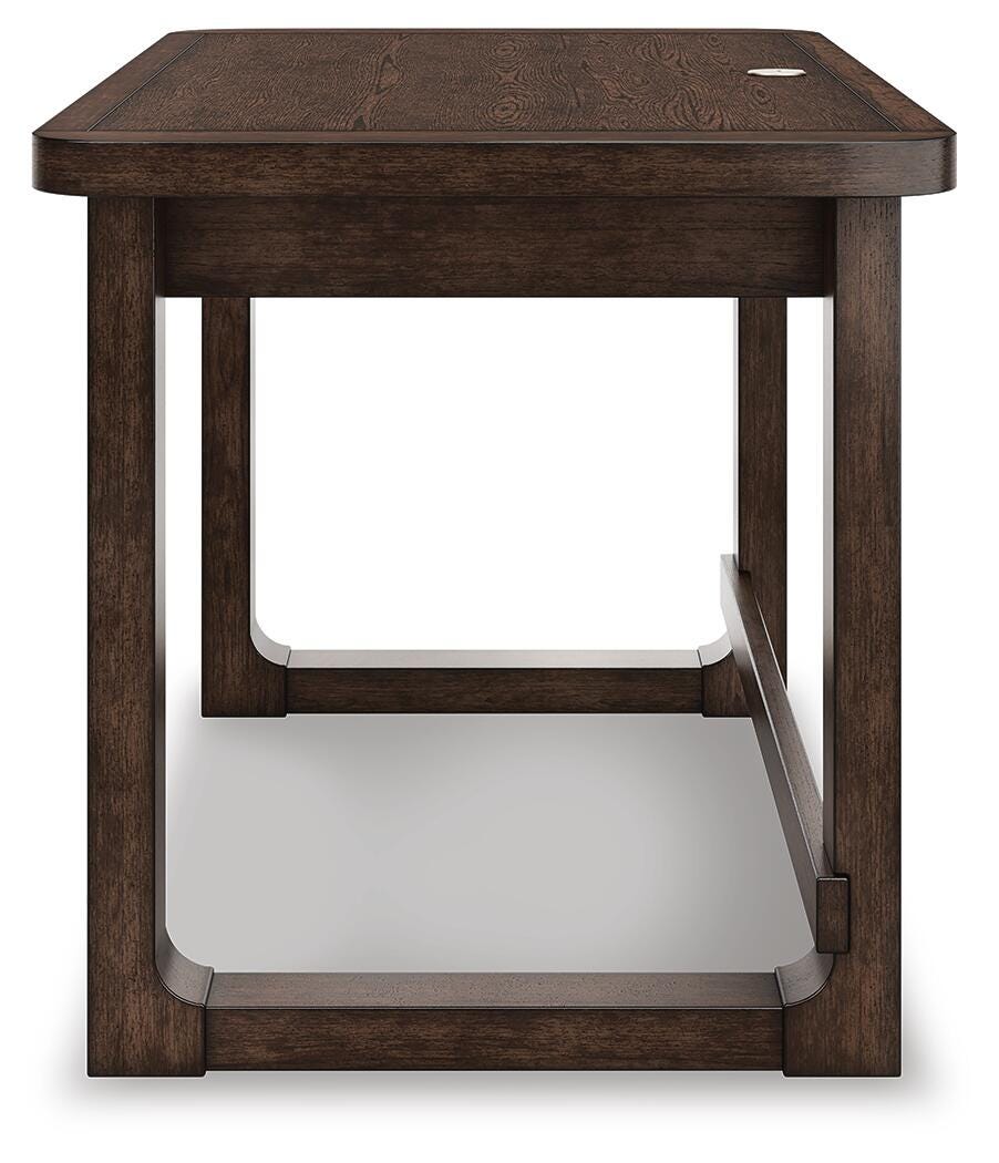 Breckington 56" Home Office Desk in Dark Brown, alternate side view