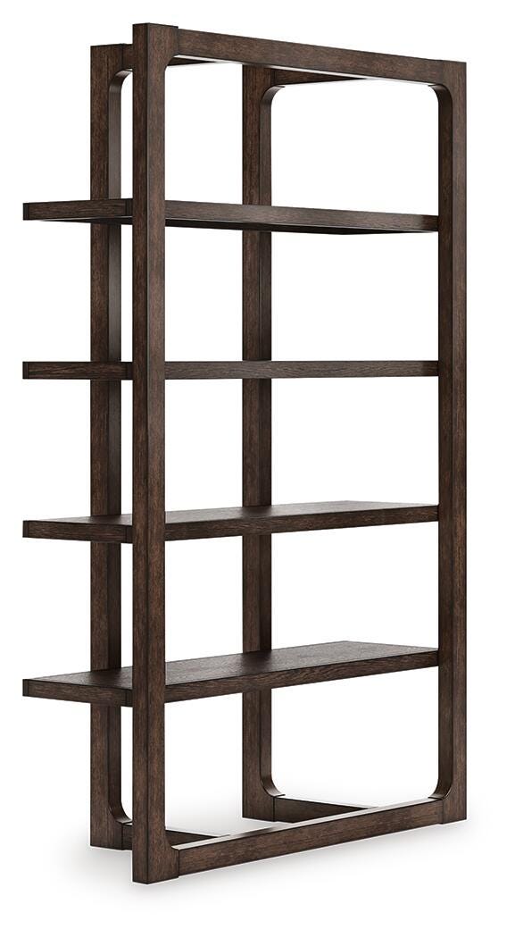 Breckington 76" Bookcase in Dark Brown, angle view