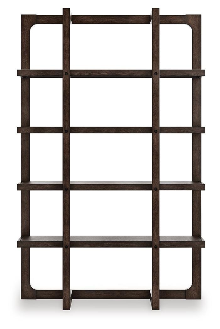 Breckington 76" Bookcase in Dark Brown, back view