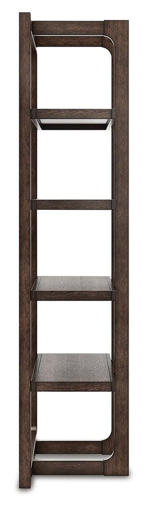 Breckington 76" Bookcase in Dark Brown, alternate side view