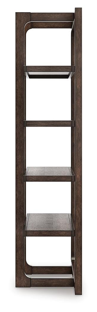 Breckington 76" Bookcase in Dark Brown, side view
