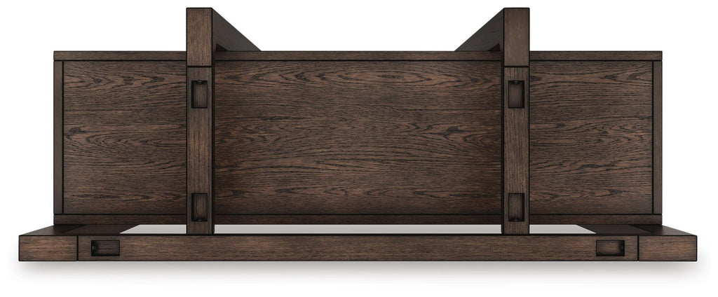 Breckington 76" Bookcase in Dark Brown, top view