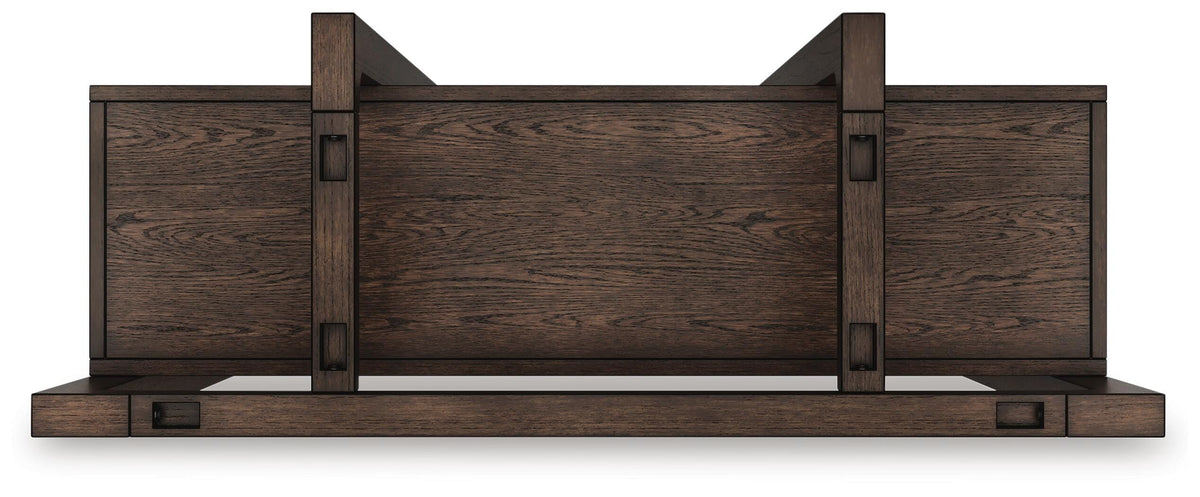 Breckington 76" Bookcase in Dark Brown, top view
