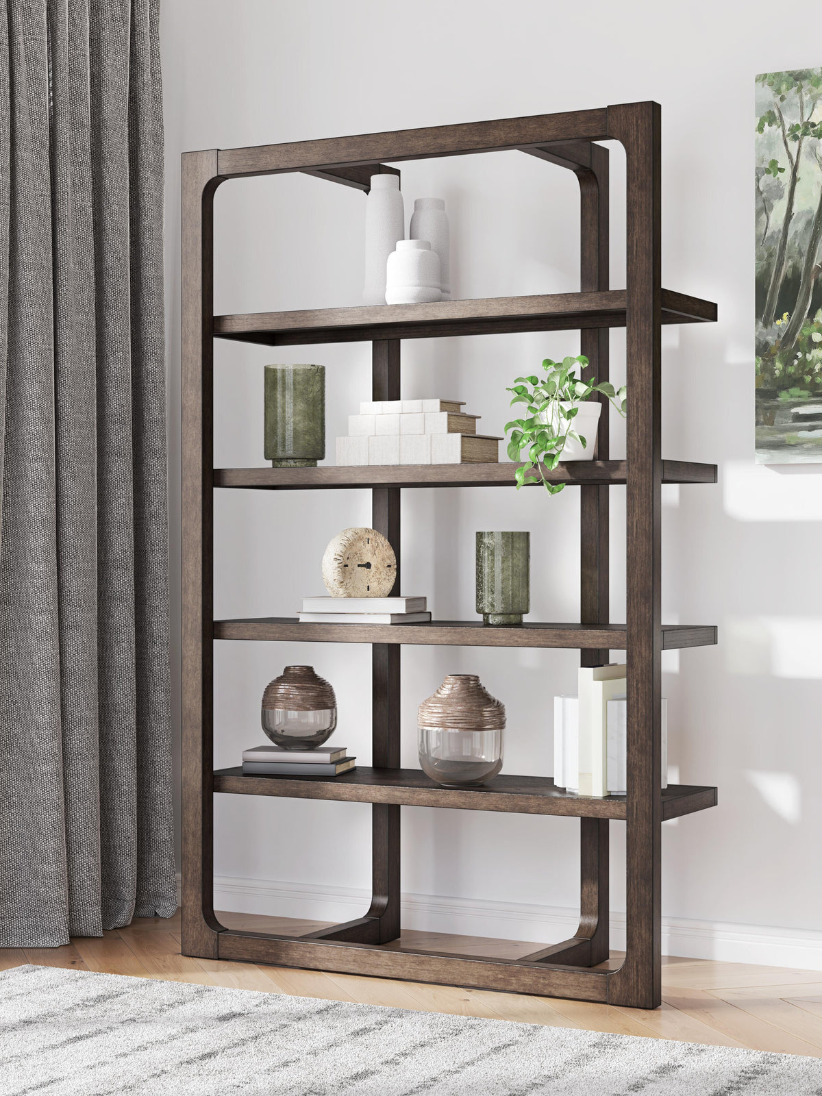 Breckington 76" Bookcase in Dark Brown, alternate view 3