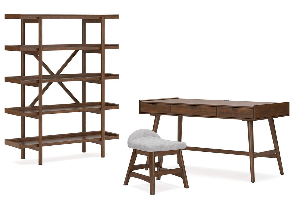Lyncott Home Office Desk with Chair and Storage