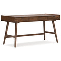 Lyncott 60" Home Office Desk in Brown, angle view