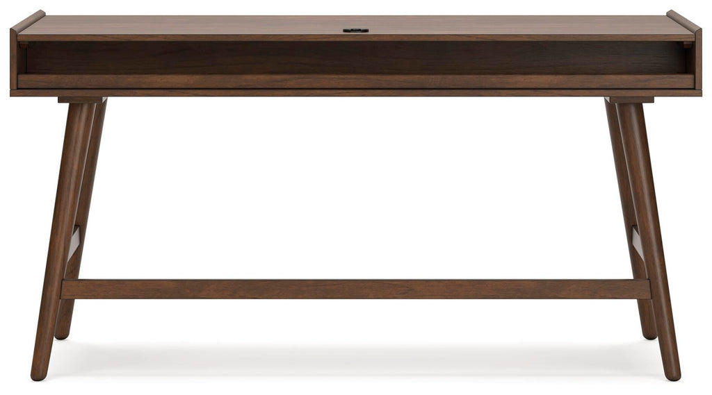 Lyncott 60" Home Office Desk in Brown, back view