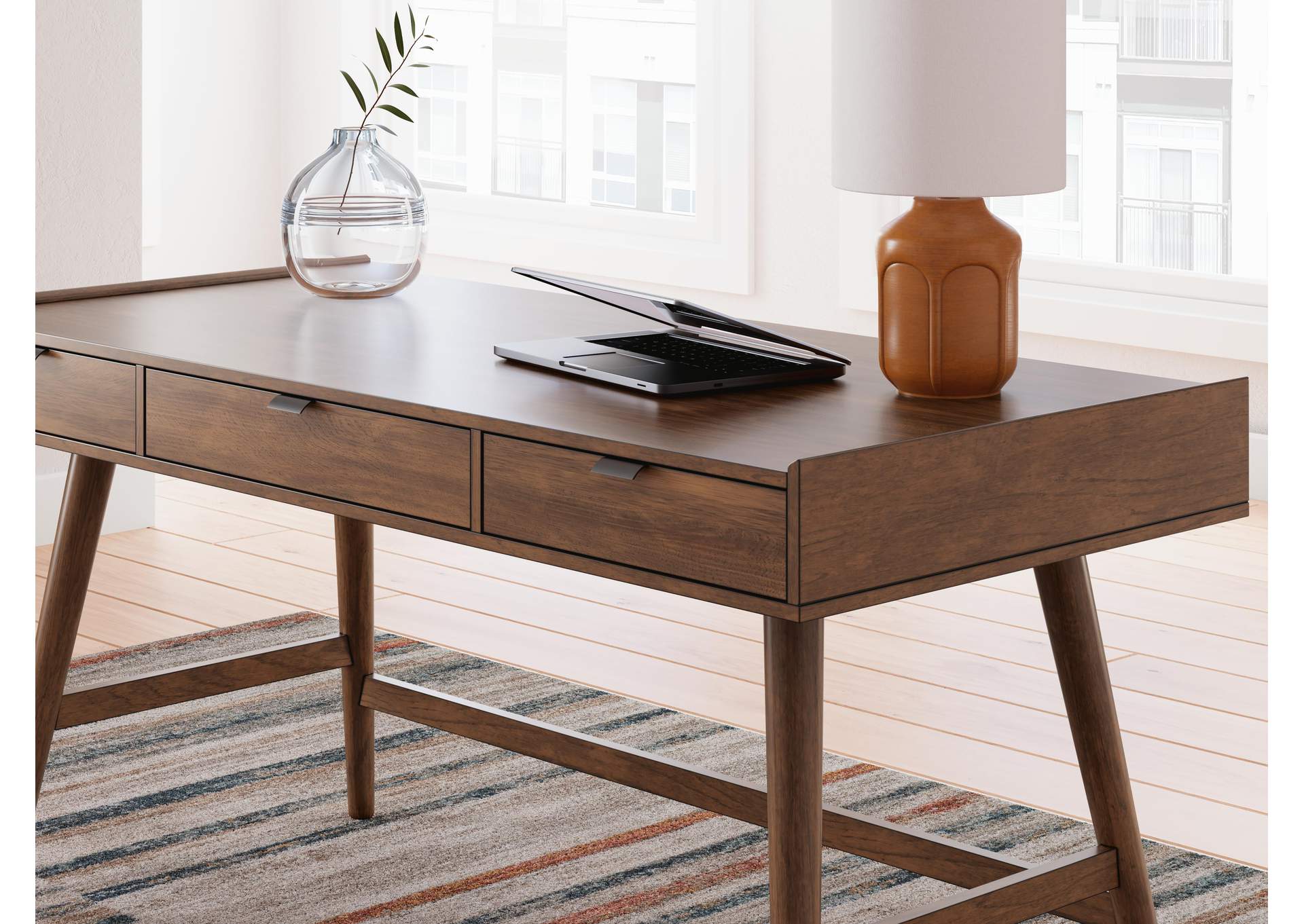 Lyncott Home Office Desk with Chair and Storage detail