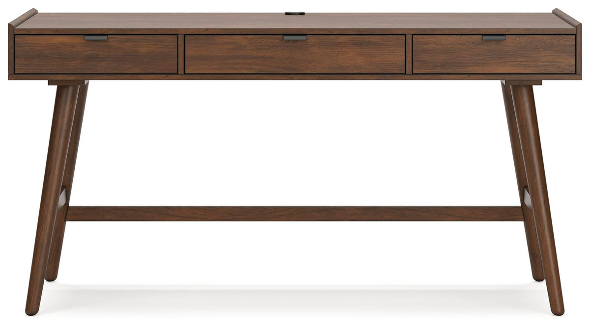 Lyncott 60" Home Office Desk in Brown, front view