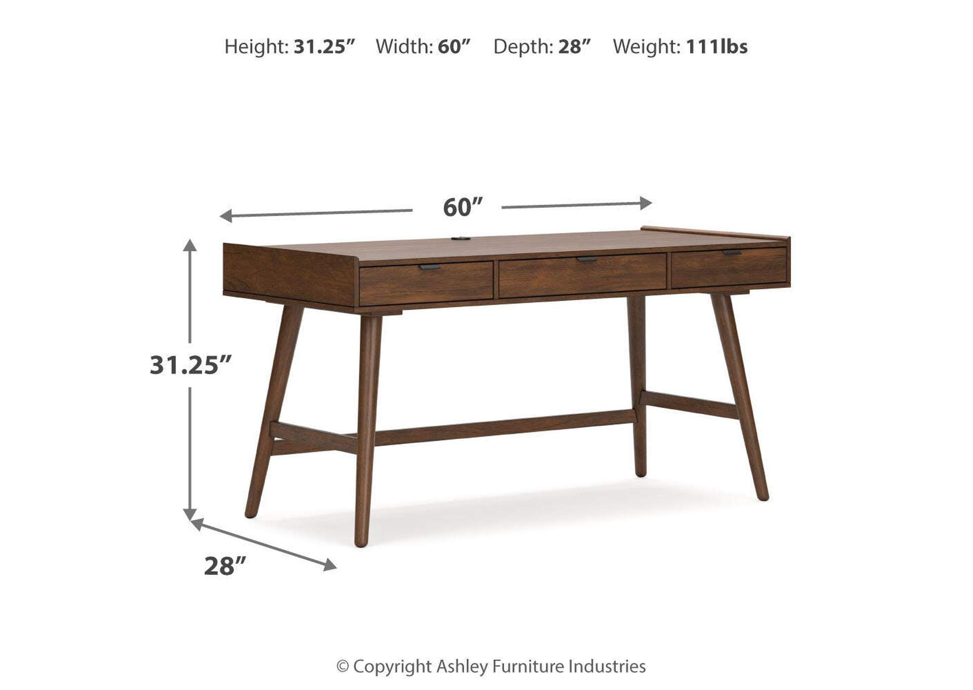 Lyncott Home Office Desk with Chair dimensions