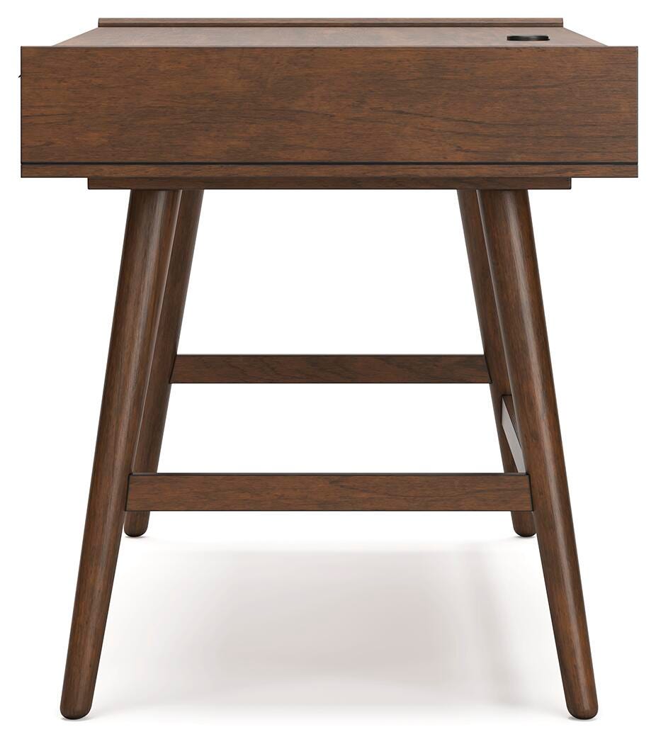 Lyncott 60" Home Office Desk in Brown, alternate side view