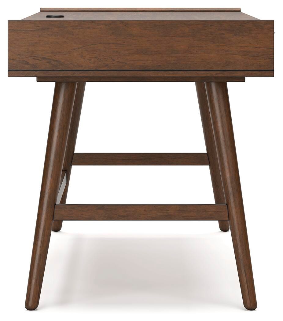 Lyncott 60" Home Office Desk in Brown, side view