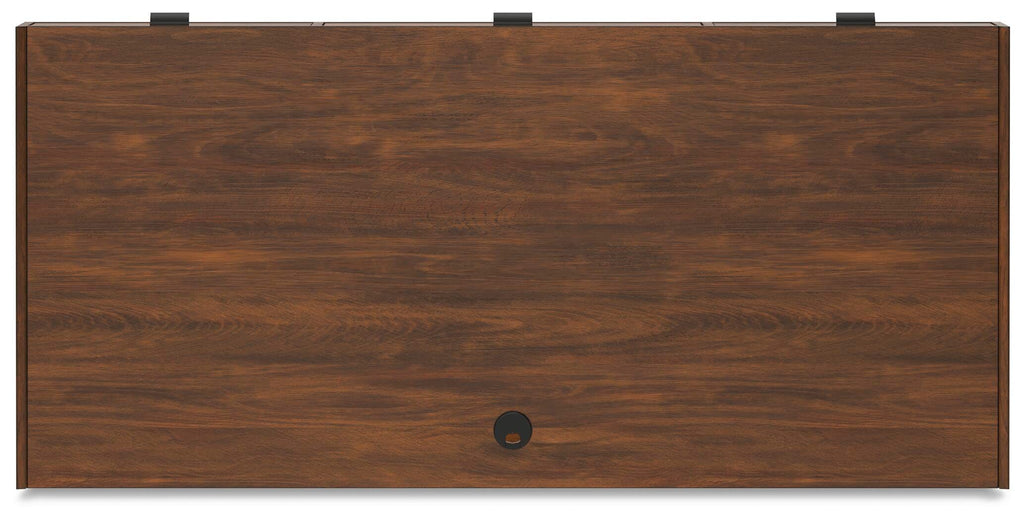 Lyncott 60" Home Office Desk in Brown, top view