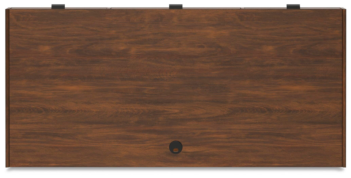 Lyncott 60" Home Office Desk in Brown, top view