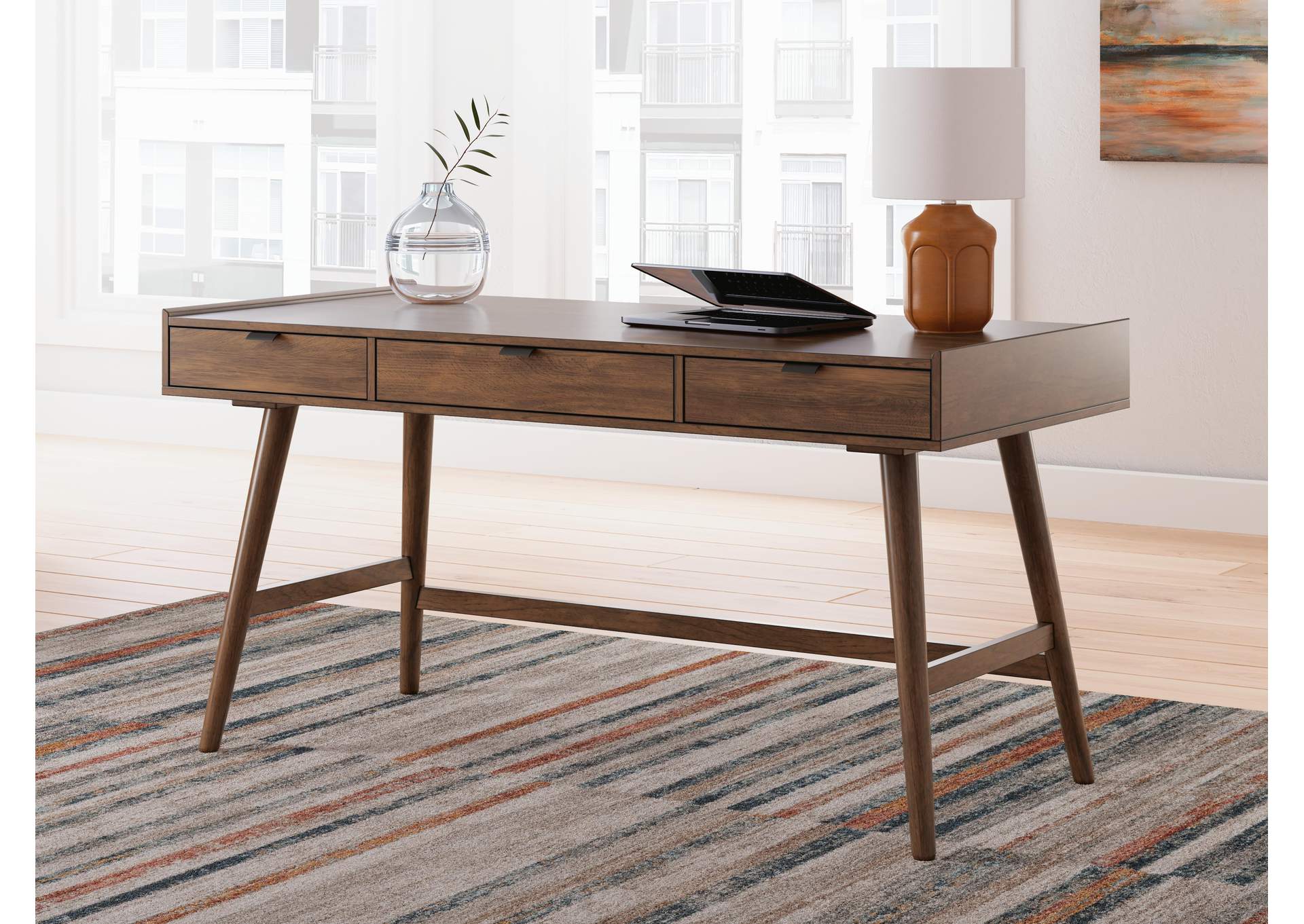 Lyncott Home Office Desk with Chair and Storage