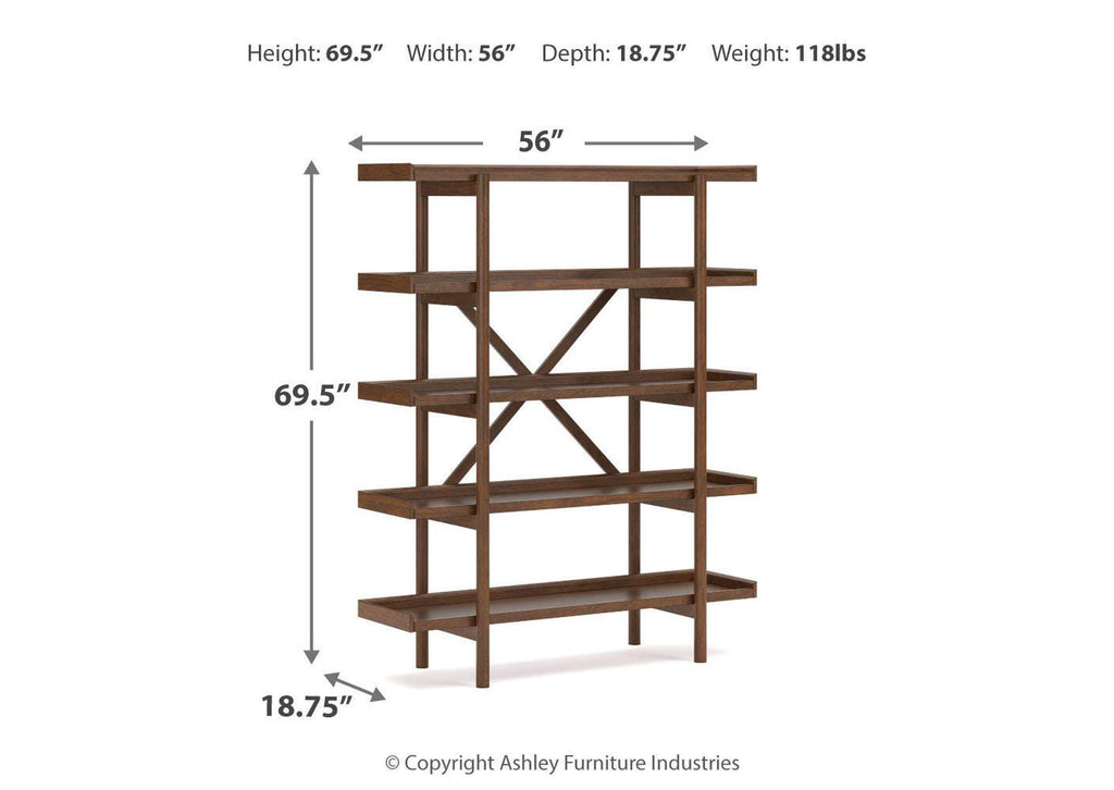 Lyncott 70" Bookcase dimensions