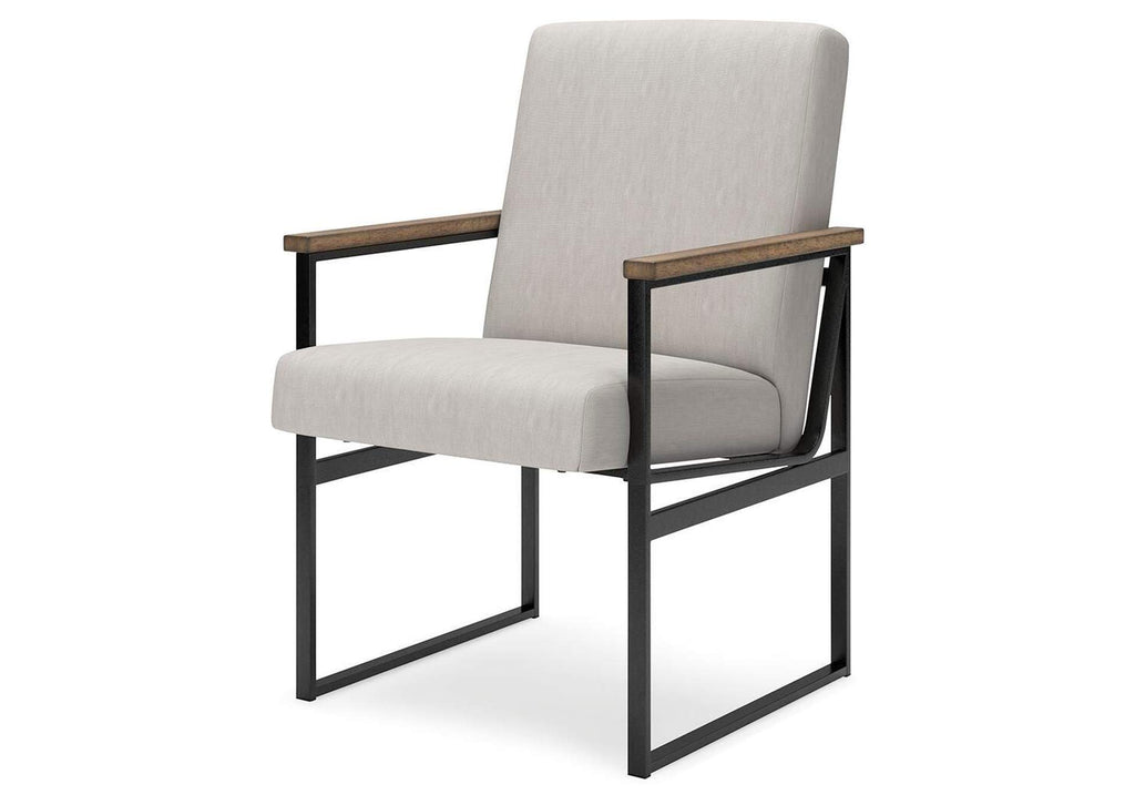 Montia Home Office Desk with Chair and Bookcase angled view