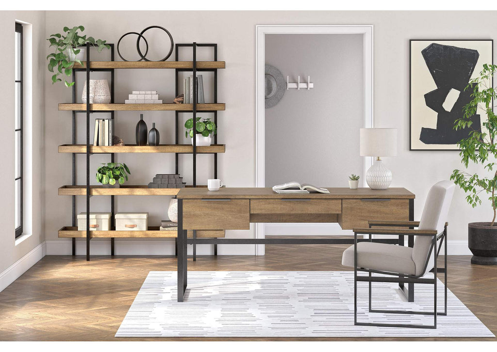 Montia Home Office Desk with Chair and Bookcase