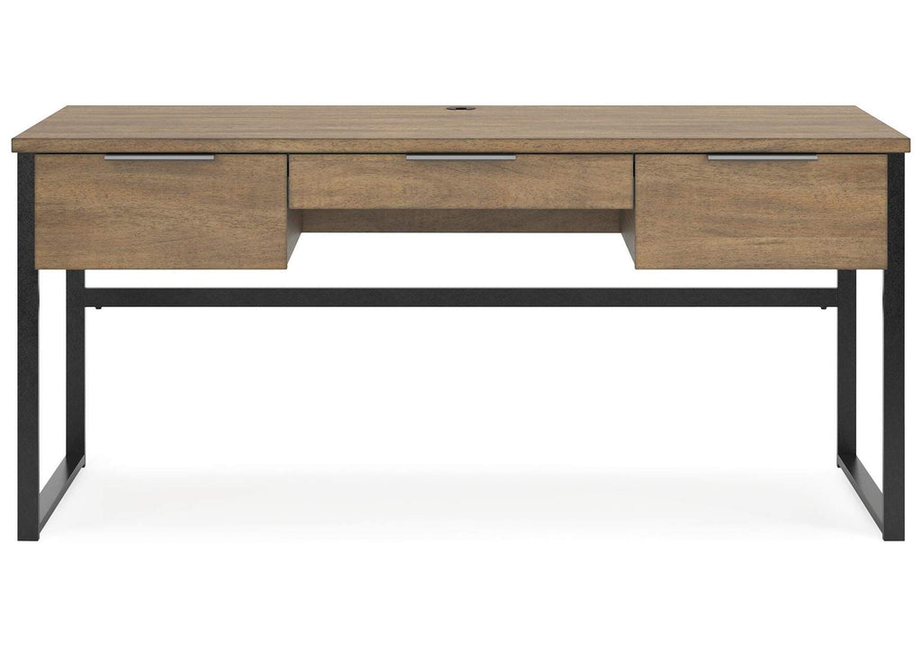 Montia Home Office Desk with Chair and Bookcase front view