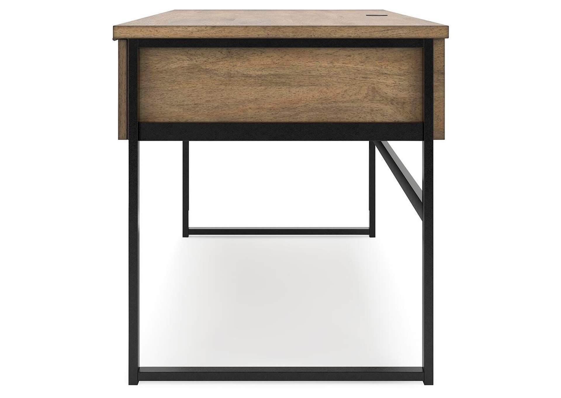 Montia Home Office Desk with Chair and Bookcase side view