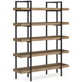 Montia 76" Bookcase in Light Brown, angle view