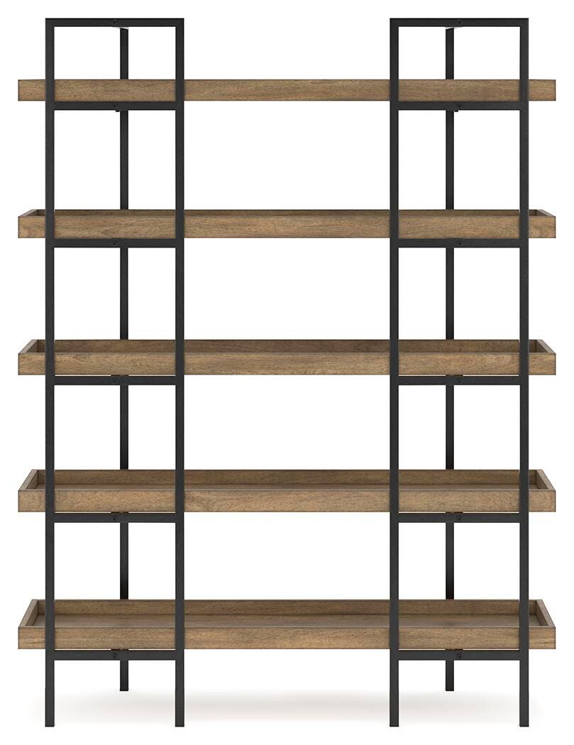 Montia 76" Bookcase in Light Brown, back view