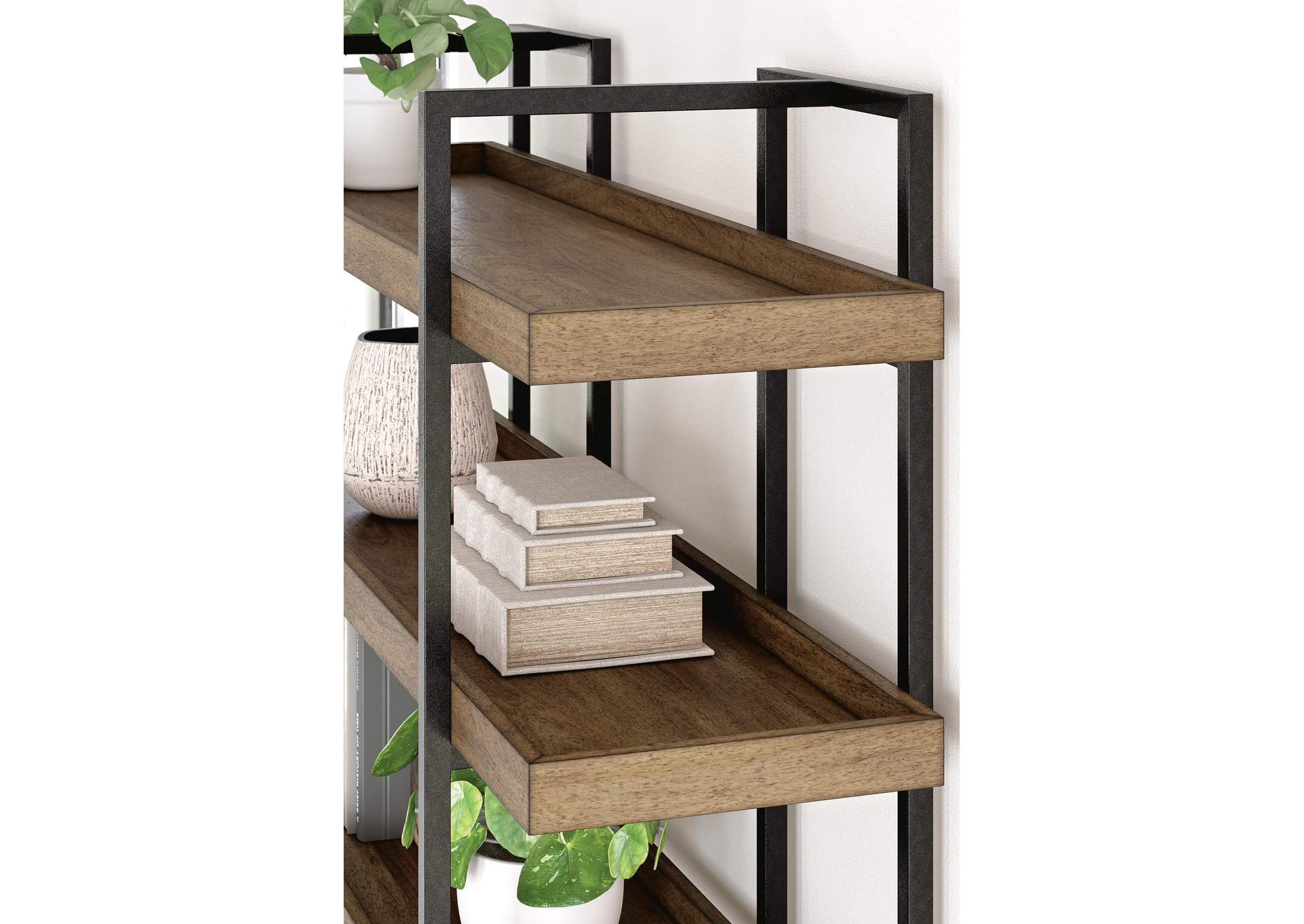 Montia Home Office Desk with Chair and Bookcase detail