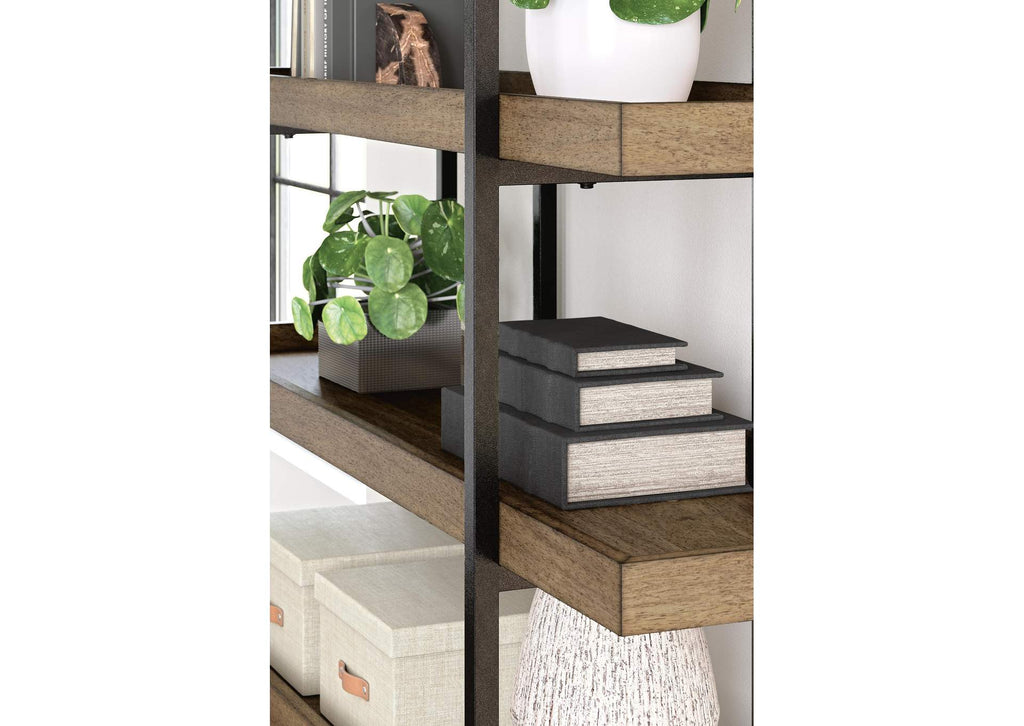 Montia Home Office Desk with Chair and Bookcase detail