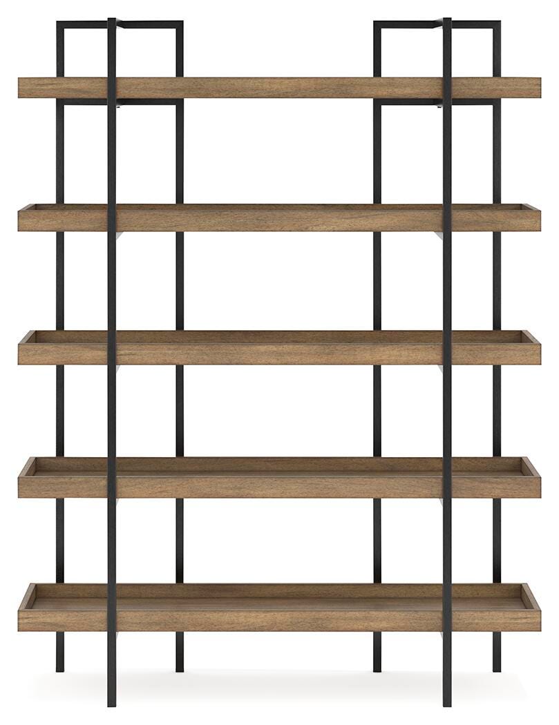 Montia 76" Bookcase in Light Brown, front view