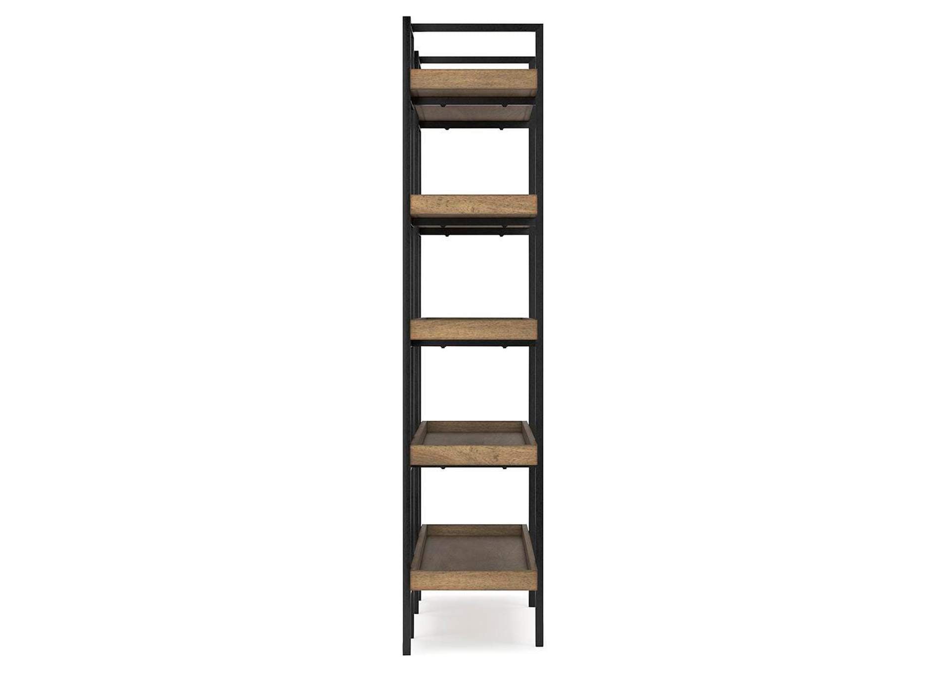 Montia Home Office Desk with Chair and Bookcase side view
