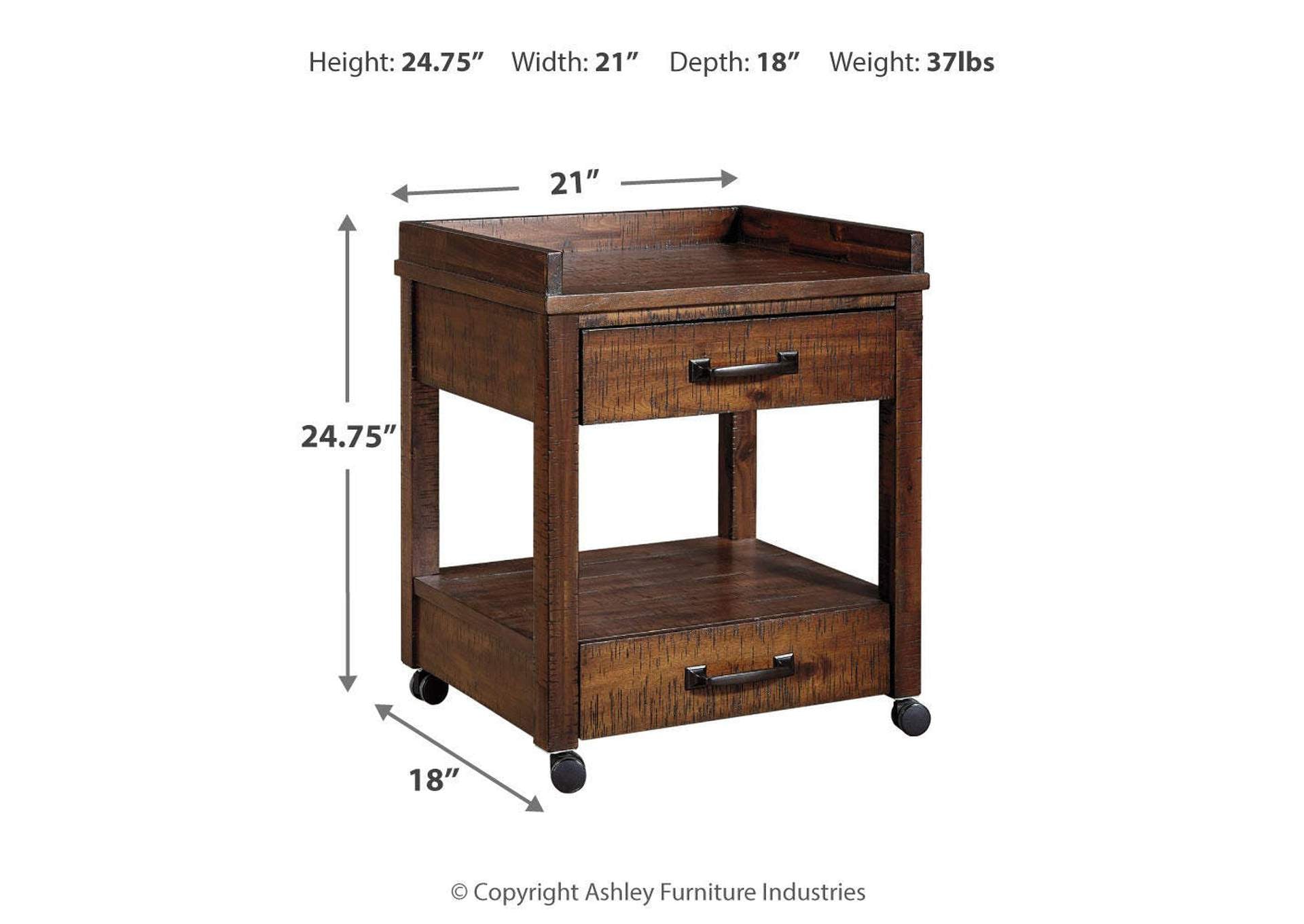 Baldridge Printer Stand dimensions