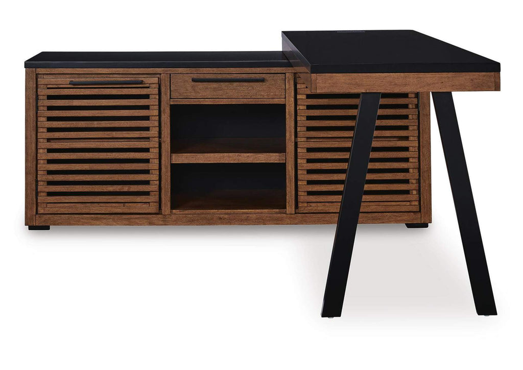 Kallari Credenza with Desk Return front view