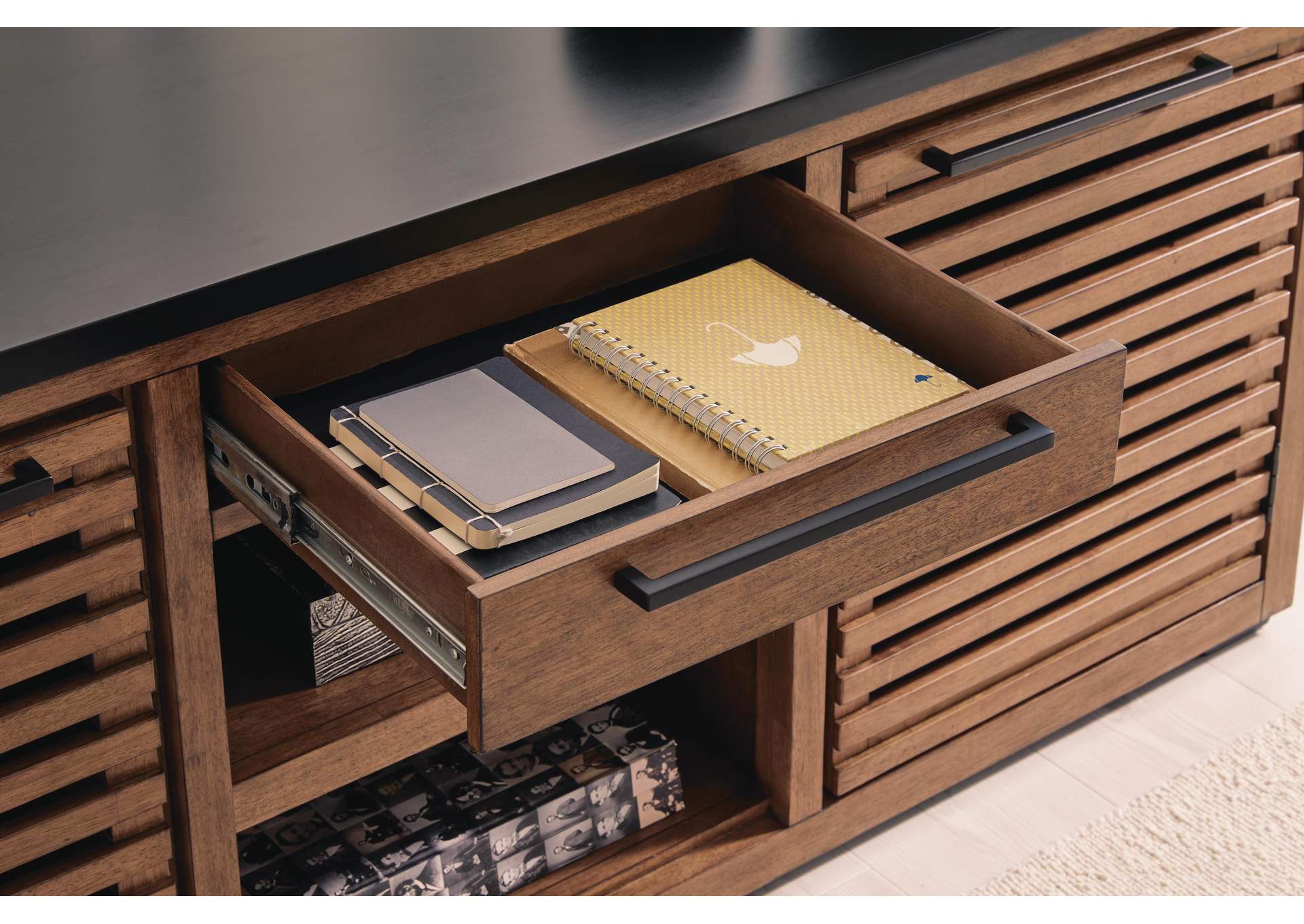 Kallari Credenza with Desk Return detail