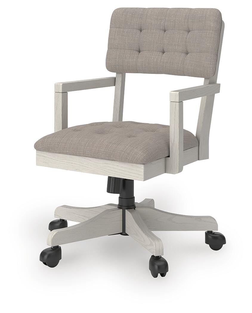 Robbinsdale Home Office Desk Chair in Antique White, angle view