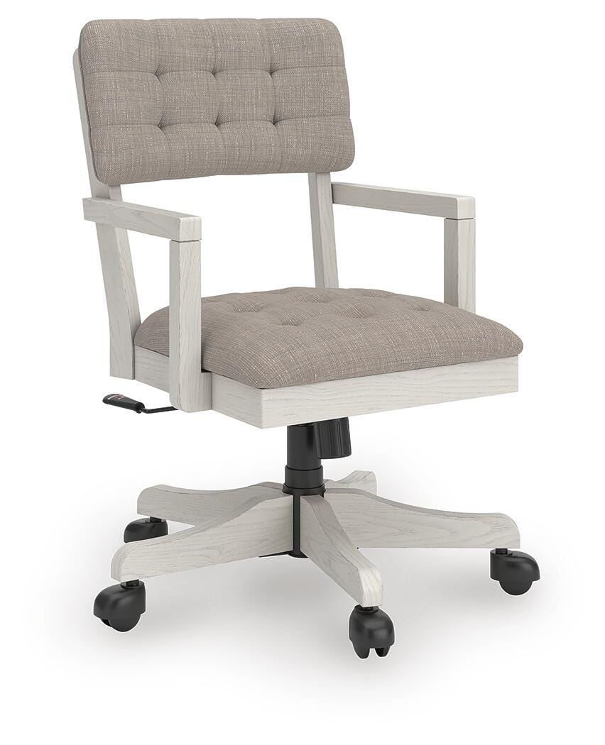 Robbinsdale Home Office Desk Chair in Antique White, angle view